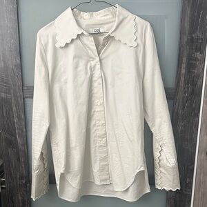 COS Ivory Scalloped Edge Shirt